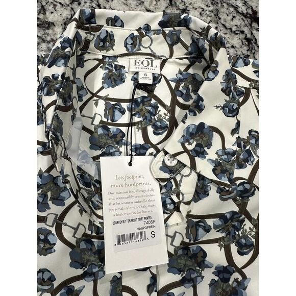 EQL by Kerrits Journey‎ Button Front Shirt Flora Design Medium - Picture 5 of 6